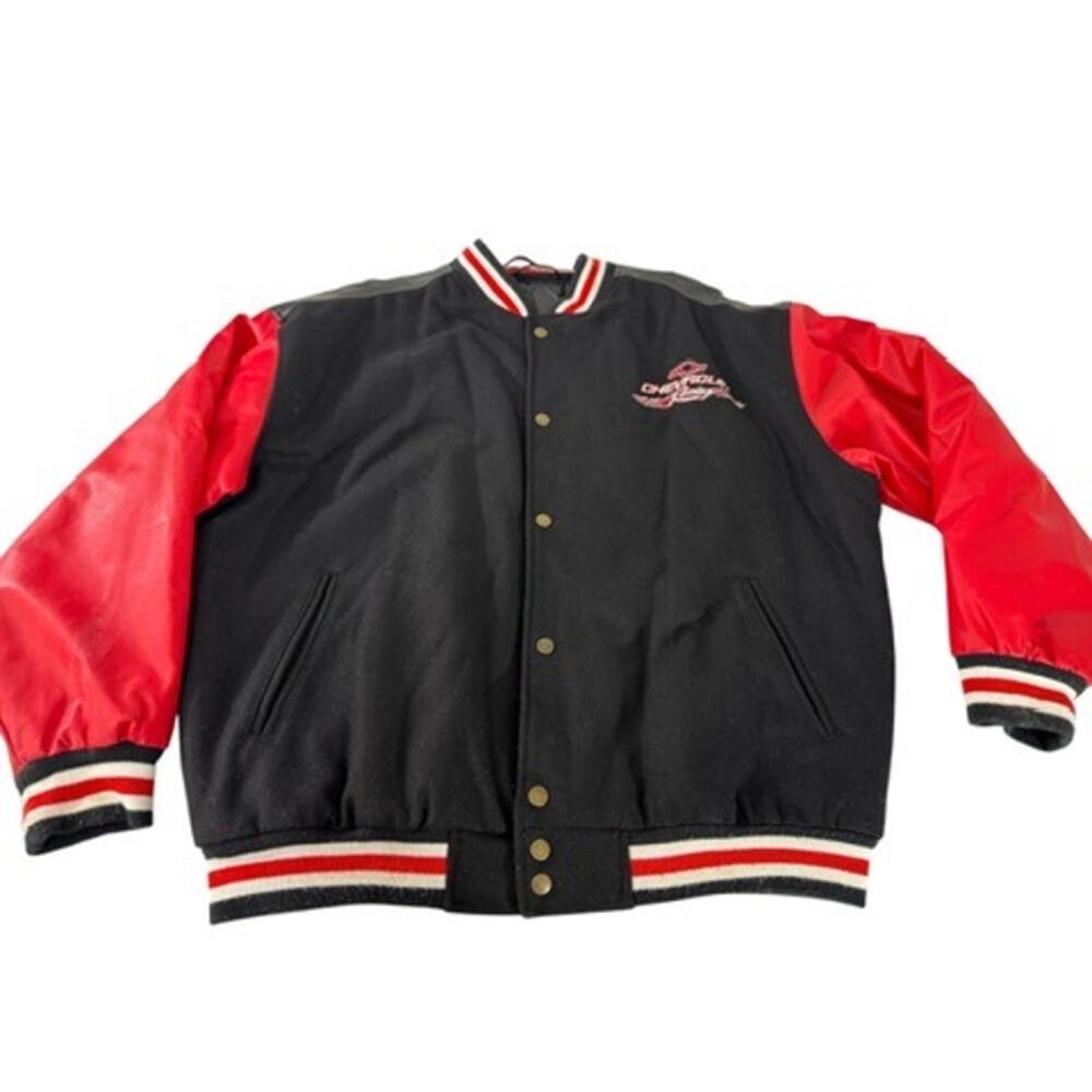 "STEVE & BARRY'S" Vintage Wool Chevrolet Racing Jacket Embroidered SZ L Varsity